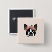 Knopf Bostons Terrier Button (Vorne & Hinten)