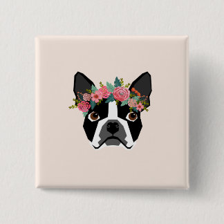 Knopf Bostons Terrier Button