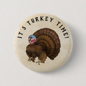 Knopf "Brown Turkey Time Erntedank" Button (Vorderseite)