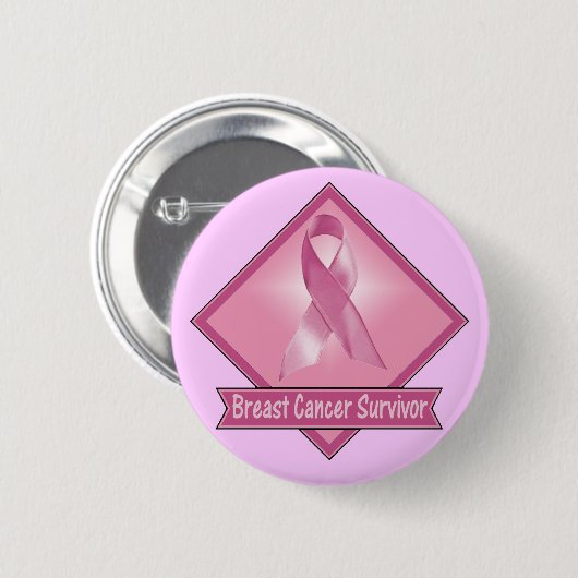 Knopf - Brustkrebs-Überlebender Button (Vorne & Hinten)