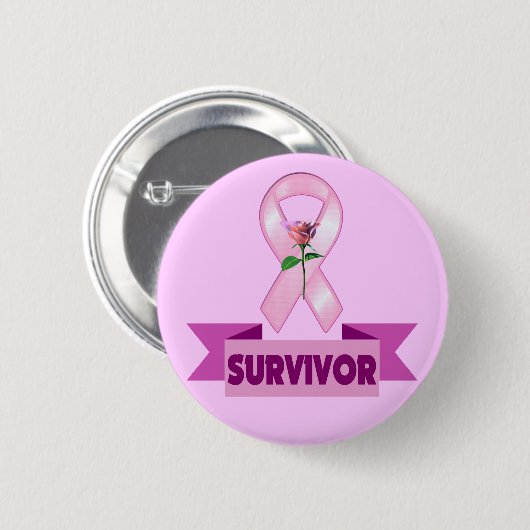Knopf - Brustkrebs-Überlebender Button (Vorne & Hinten)