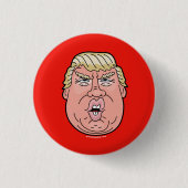 Knopf/Button des Donald- TrumpCartoongesichtes Button (Vorderseite)