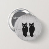 Knopf-Button mit zwei schwarzen Katzen Button (Vorne & Hinten)