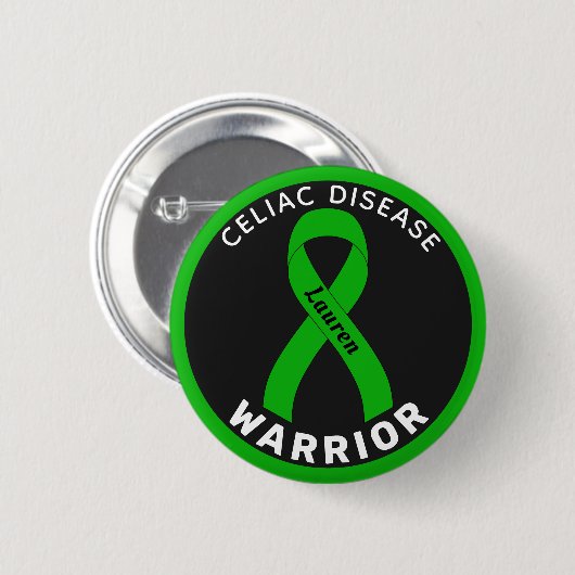 Knopf "Celiac Disease Warrior Ribbon" Button (Vorne & Hinten)
