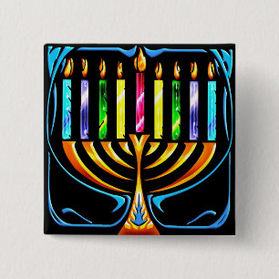 Knopf: Chanukka Menorah - Chanukah Menorah Button