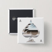 Knopf "Chrome Ace" Button (Vorne & Hinten)