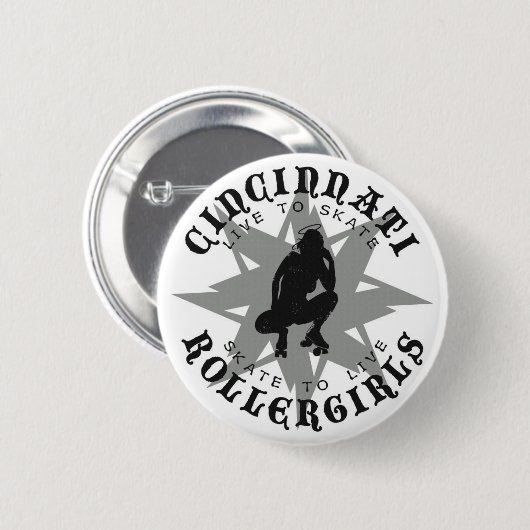 Knopf Cincinnatis Rollergirls Button (Vorne & Hinten)
