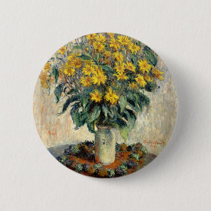 Knopf, Claude Monet Topinamburblüten Button