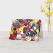 Knopf-Collage mit karierten Scottie-Hunden Karte (Gelbe Blume)