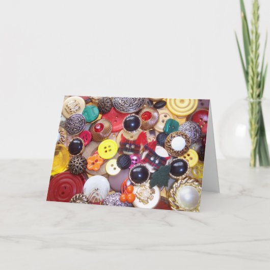 Knopf-Collage mit karierten Scottie-Hunden Karte (Vorderseite)