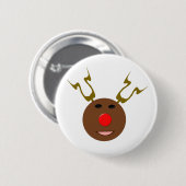 Knopf Cyber Christmas Reindeer Button (Vorne & Hinten)
