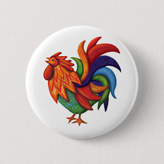 Knopf De Colores Rooster Gallo Button