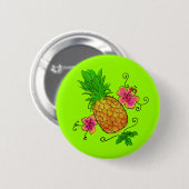Knopf der Ananas-Illustrations-| Button (Vorne & Hinten)