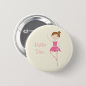 Knopf der Ballett-Stern-Ballerina-1 Button (Vorne & Hinten)