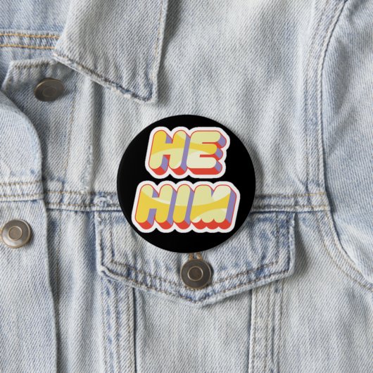 Knopf der Transgender-Pronomen-He/Him Button (Beispiel)