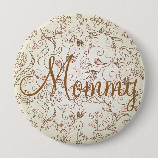 Knopf der zarten bloralen Mama Button (Vorderseite)