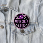 Knopf des Aspie Mädchen-Vereins (Raumlogo) Button (Beispiel)