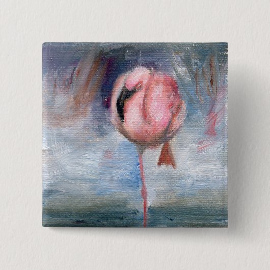 Knopf des Flamingo-ACEO Button (Vorderseite)