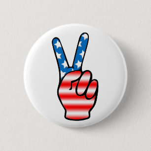 Knopf des Sieg-(Rot, weißes u. Blaues) Button