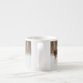 Knopf-Dollar-Rotwild auf Winterweißem Snowy-Gebiet Espressotasse (Rückseite)