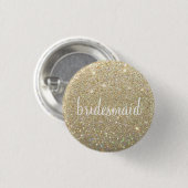 Knopf - Fab Brautjungfer des GoldGlitzer Button (Vorne & Hinten)