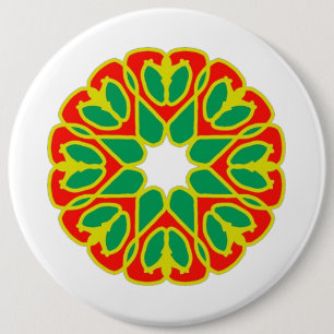 Knopf, farbenfrohe klassische Blumenkonstruktion Button
