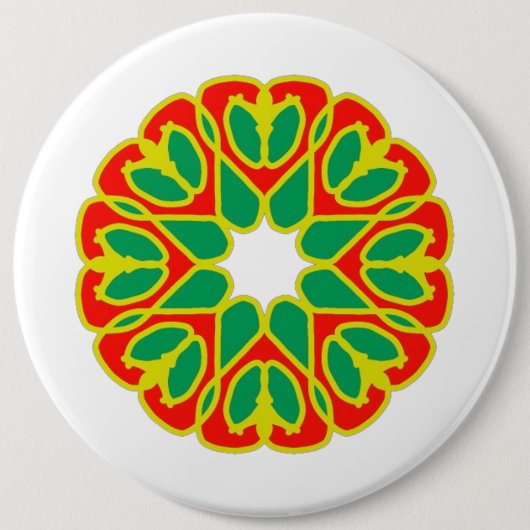 Knopf, farbenfrohe klassische Blumenkonstruktion Button (Vorderseite)
