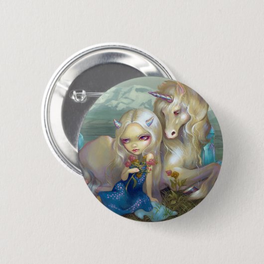 Knopf "Fiona und des Einhorns" Button (Vorne & Hinten)