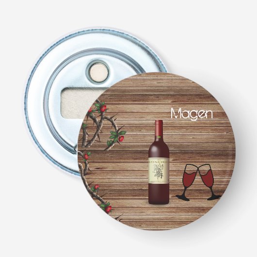 Knopf Flaschenöffner Wein (Vorderseite)