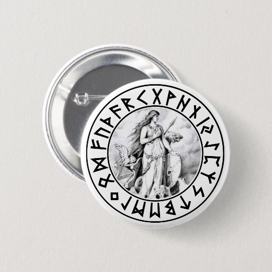 Knopf Freya Rune-Schild Button (Vorne & Hinten)