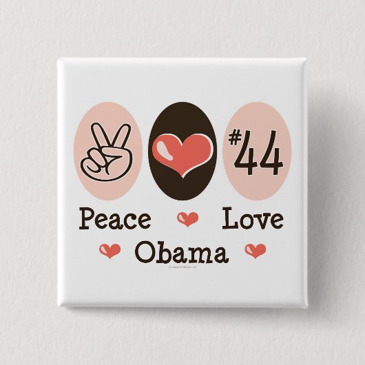 Knopf FriedensLiebeObama 44 Button (Vorderseite)