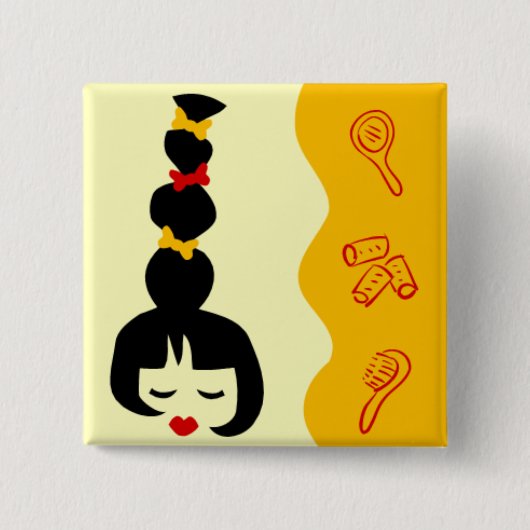 Knopf-Friseur Button (Vorderseite)