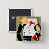 Knopf-Friseur Button (Vorne & Hinten)