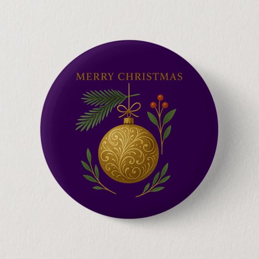 Knopf - Frohe Weihnachten Dekor Design Button (Vorderseite)