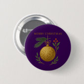 Knopf - Frohe Weihnachten Dekor Design Button (Vorne & Hinten)