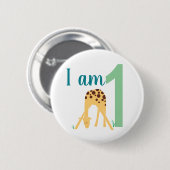 Knopf für das erste Geburtstag der modernen Giraff Button (Vorne & Hinten)