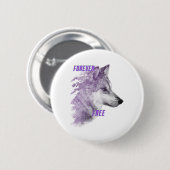 Knopf für den freien Violettwolf Button (Vorne & Hinten)