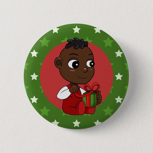 Knopf für den Weihnachtsbaby-Cartoon Button (Vorderseite)