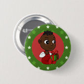 Knopf für den Weihnachtsbaby-Cartoon Button (Vorne & Hinten)