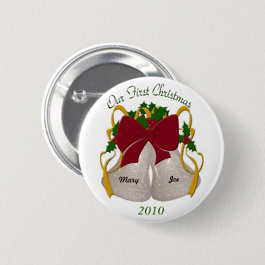 Knopf für die erste Weihnachtsfeier Button (Vorne & Hinten)