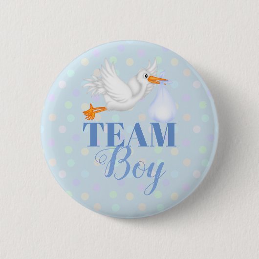 Knopf für die individuelle Storchteam-Babydusche Button (Vorderseite)