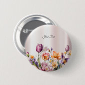 Knopf für farbenfrohe Frühlingsblumen Button (Vorne & Hinten)