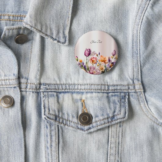 Knopf für farbenfrohe Frühlingsblumen Button (Beispiel)
