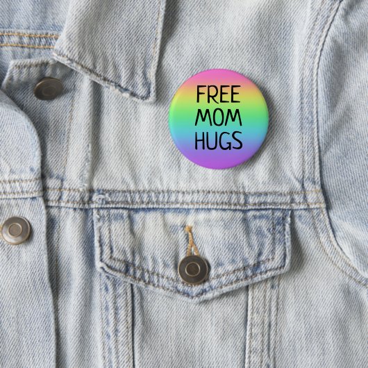 Knopf für freie Mama Hugs Regenbogen Button (Beispiel)