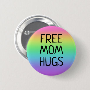 Knopf für freie Mama Hugs Regenbogen Button