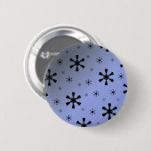 Knopf für graue blaue Schneeflocken Button (Vorne & Hinten)