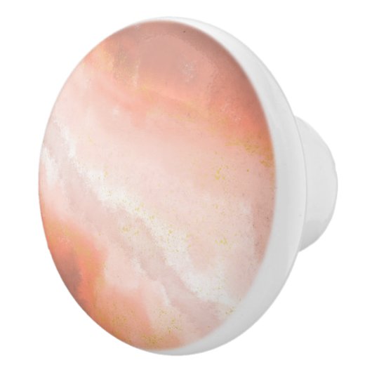 Knopf für Keramik aus Kupfer, orange und rosa Keramikknauf (Rechts)