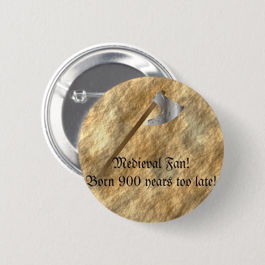 Knopf für mittelalterliche Fans Button (Vorne & Hinten)