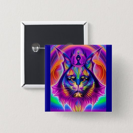 Knopf für mystische Katze Button (Vorne & Hinten)