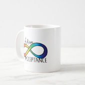 Knopf für Neurodität Autismus Akzeptanz Kaffeetasse (Vorderseite Links)
